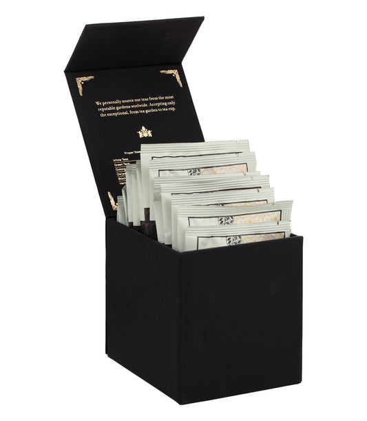 Organic Harney Heritage – Herbal & Decaf Wrapped Sachet Sampler Black Box