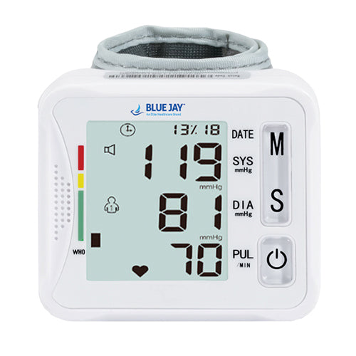 Digital Wrist Blood Pressure Monitor with Voice Broadcast & Case by Blue Jay -  198 Memories