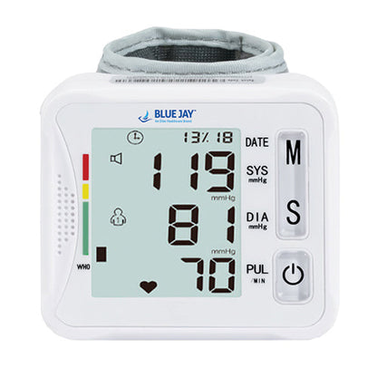 Digital Wrist Blood Pressure Monitor with Voice Broadcast & Case by Blue Jay -  198 Memories