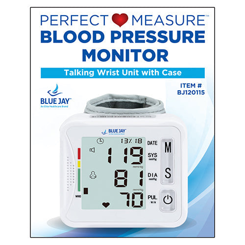Digital Wrist Blood Pressure Monitor with Voice Broadcast & Case by Blue Jay -  198 Memories
