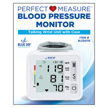 Digital Wrist Blood Pressure Monitor with Voice Broadcast & Case by Blue Jay -  198 Memories