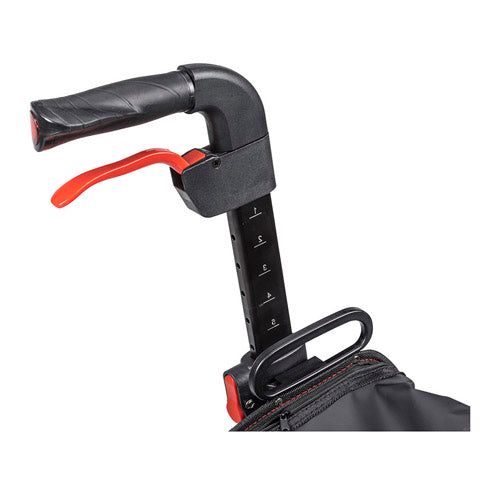 Nitro 3-Wheel Aluminum Rollator, Red, Lightweight Folding Design, 300 lb Capacity