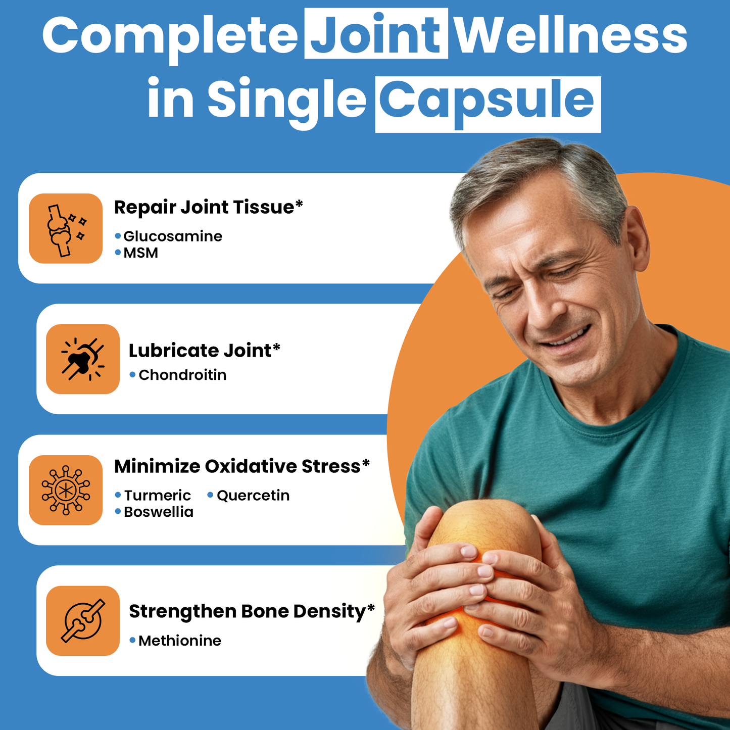 Joint Support Supplement for Mobility & Comfort – Glucosamine, Turmeric & Boswellia for Knees, Hips & Joints