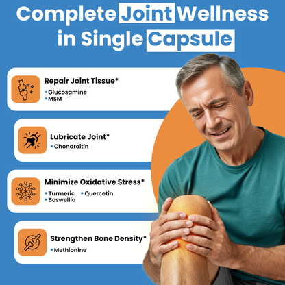 Joint Support Supplement for Mobility & Comfort – Glucosamine, Turmeric & Boswellia for Knees, Hips & Joints