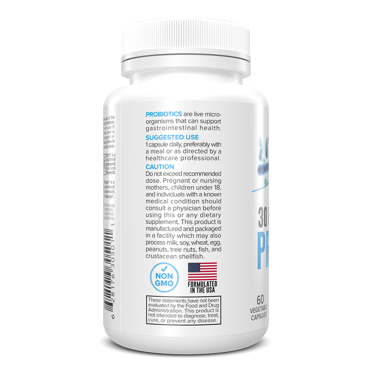 Portions Master 30 Billion Probiotic Plus Gastrointestinal Support (60 Count)