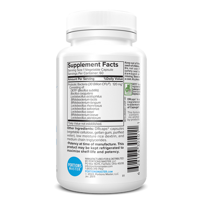 Portions Master 30 Billion Probiotic Plus Gastrointestinal Support (60 Count)