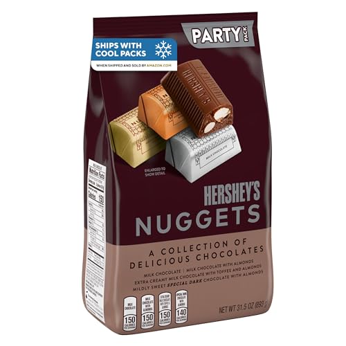 HERSHEY'S NUGGETS Assorted Chocolate Candy Party Pack - Premium Halloween Bulk Candy 31.5oz