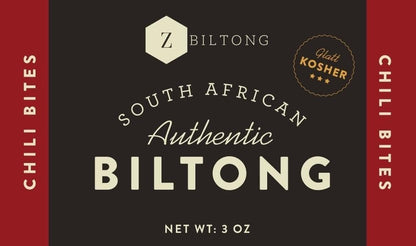 Zbiltong Authentic South African Kosher Biltong - Chili Bites, Grass-Fed Beef (3 oz)