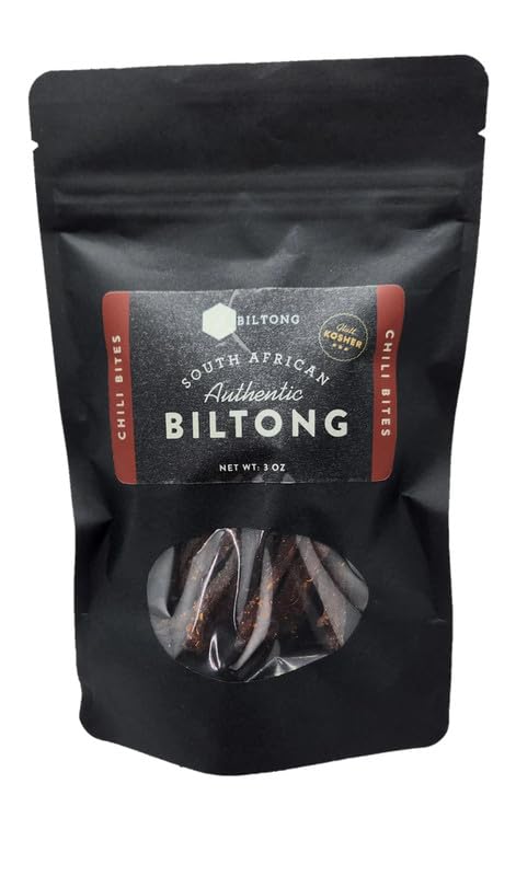 Zbiltong Authentic South African Kosher Biltong - Chili Bites, Grass-Fed Beef (3 oz)