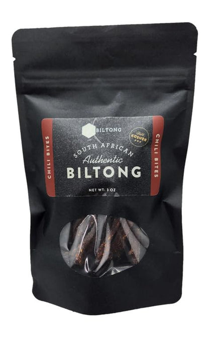 Zbiltong Authentic South African Kosher Biltong - Chili Bites, Grass-Fed Beef (3 oz)