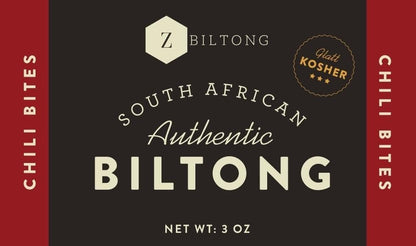 Zbiltong Authentic South African Kosher Biltong - Chili Bites, Grass-Fed Beef (3 oz)