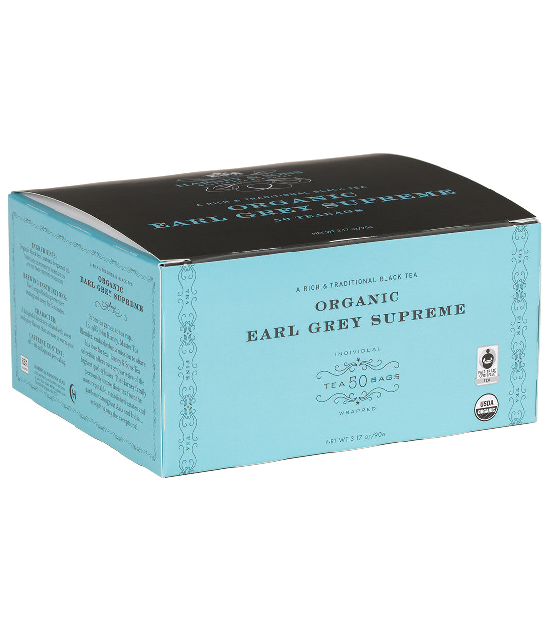 Organic Earl Grey Supreme, Box of 50 Wrapped Teabags