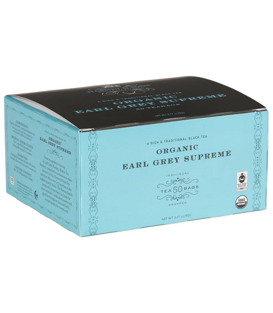 Organic Earl Grey Supreme, Box of 50 Wrapped Teabags