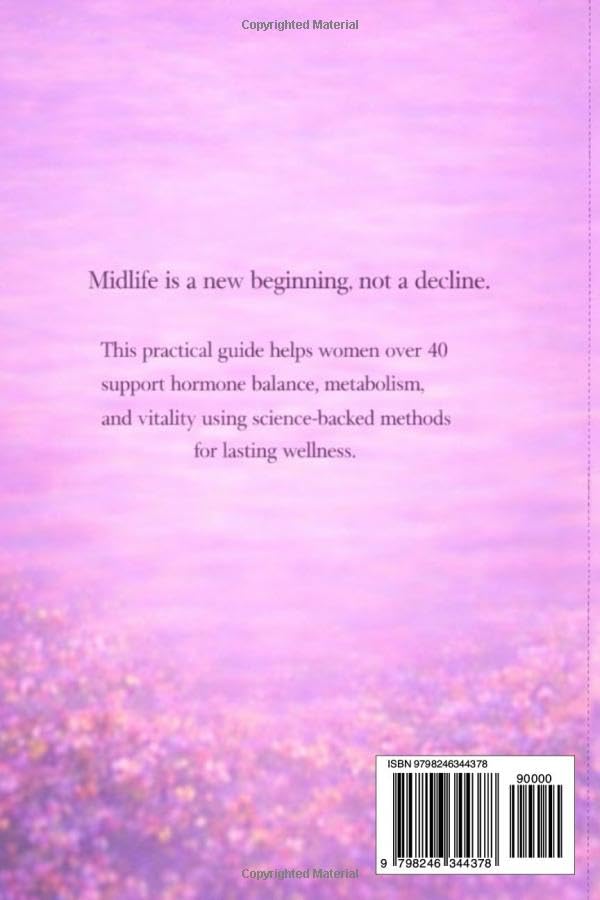 Back cover of 'Buy Women's Wellness Guide for Over 40 - Master Hormones' book, featuring a pink background and summary of Bio-Sync Method benefits.