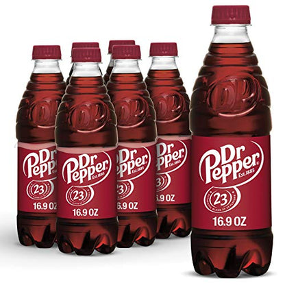 Dr Pepper 16.9 fl oz Bottles, 6 Pack - Original Flavor Soda