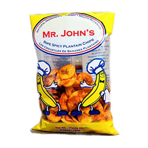 MR. JOHN'S Ripe Spicy Plantain Chips - Gluten Free, Natural Ingredients, 5 Pack (5.29 oz Each)