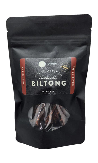 Zbiltong Authentic South African Kosher Biltong - Chili Bites, Grass-Fed Beef (3 oz)