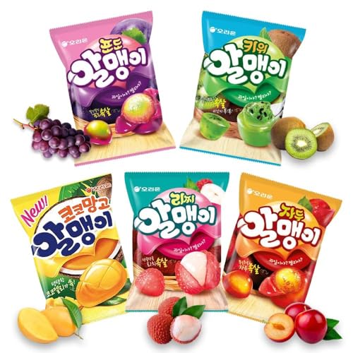 Korean Fruit Jelly Candy - 5 Flavor Mix - Chewy Gummy Snacks