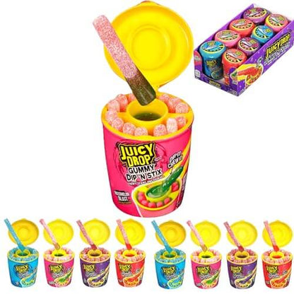 Juicy Drop Gummy Dip 'N Stix - Interactive Sour Candy 8-Pack