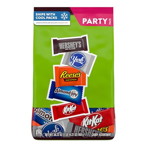 HERSHEY'S Assorted Chocolate Halloween Candy Party Pack - 30.22 oz Bulk Snack Size