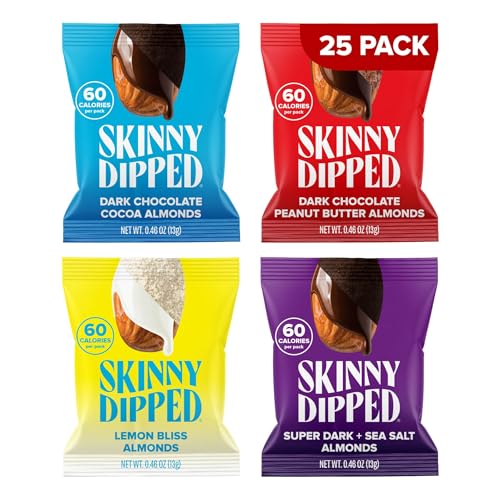 Viral SkinnyDipped Variety Pack - Low Sugar Almonds (25 Mini Bags, 11.5oz)