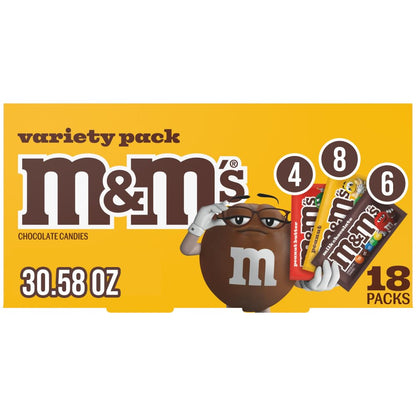 Mars Variety Pack - M&M's, Snickers & Twix Full Size Chocolate Bars (18 Count)