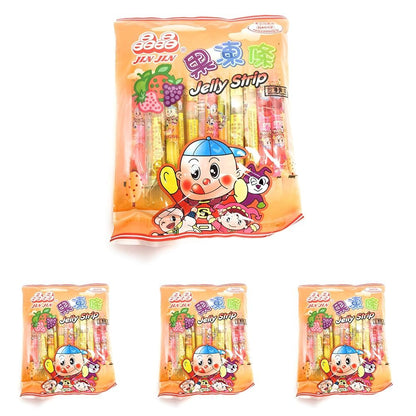 Jin Jin - Jelly Strip (Jelly Filled Straws in Assorted Flavors) - Net Wt. 14.1 Oz.