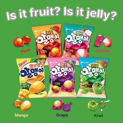 Korean Fruit Jelly Candy - 5 Flavor Mix - Chewy Gummy Snacks