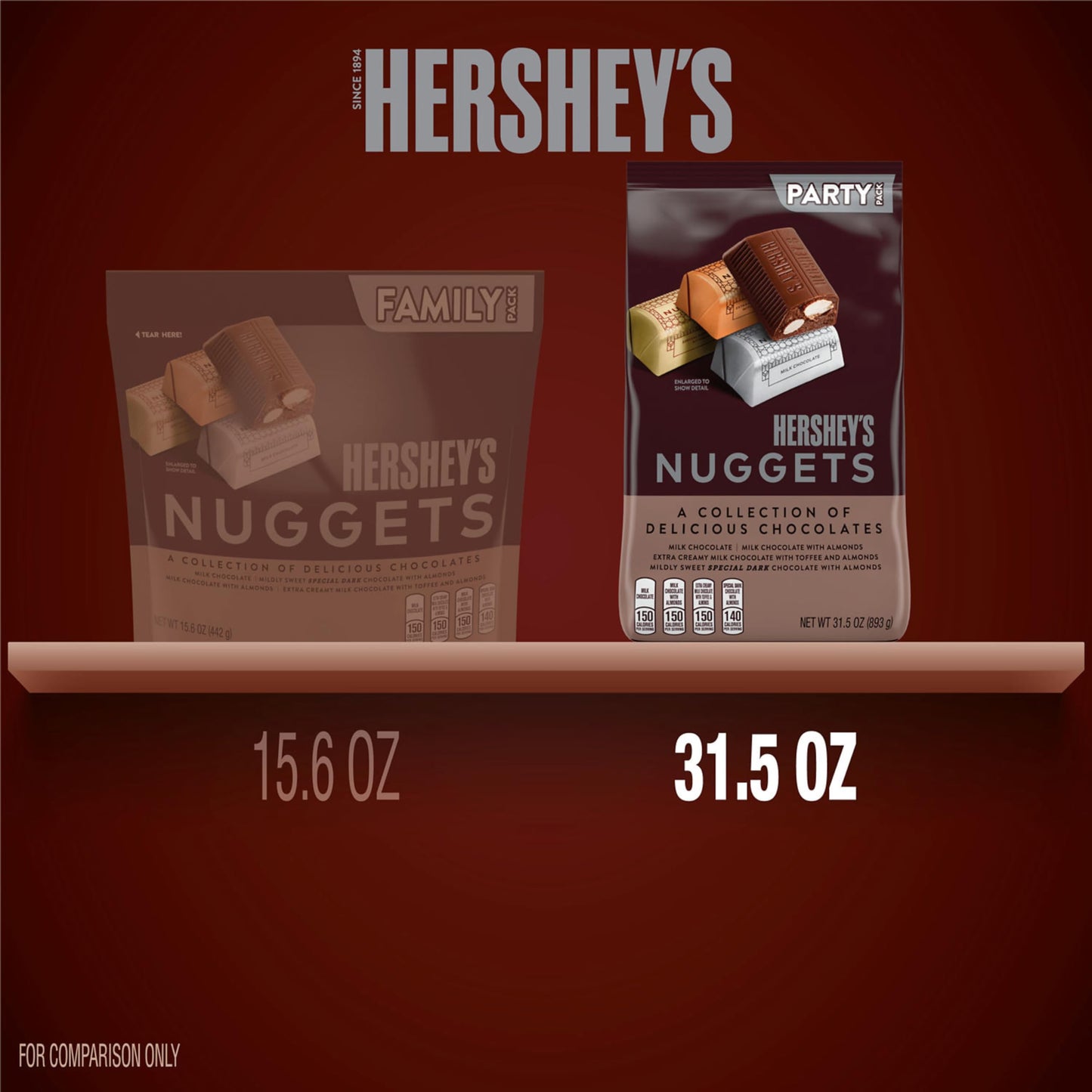 HERSHEY'S NUGGETS Assorted Chocolate Candy Party Pack - Premium Halloween Bulk Candy 31.5oz