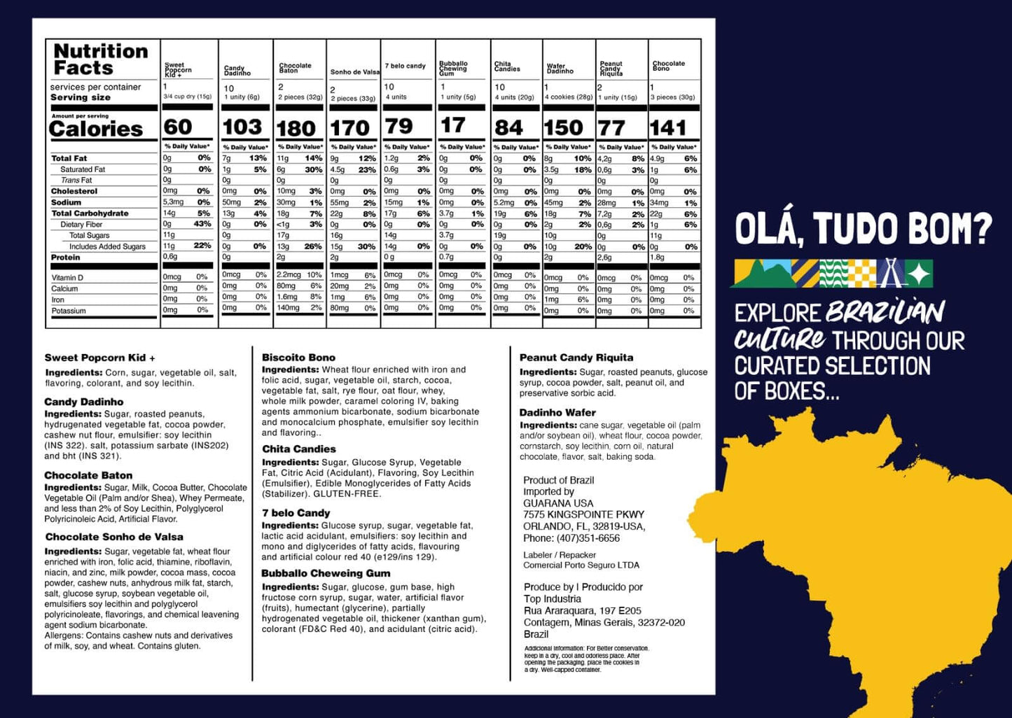 Viral Brazilian Candy Variety Box - 40 Authentic Treats & Chocolates