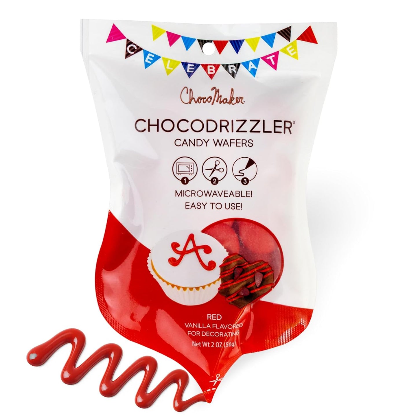 Chocolate Drizzler Candy Wafers Microwaveable Pouch 2 Oz pouch (Case of 12)