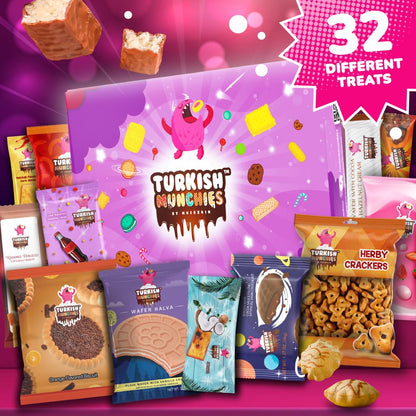 Turkish Munchies International Snack Box - 12 Premium Exotic Snacks