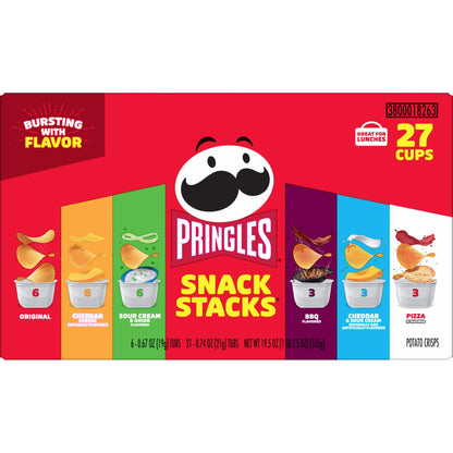 Viral Pringles Variety Pack - 27 Snack Cups, 6 Iconic Flavors
