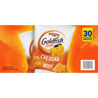 Classic Delight Goldfish Crackers Big Smiles Variety Pack - Cheddar, Colors & Pretzels | 30 Count
