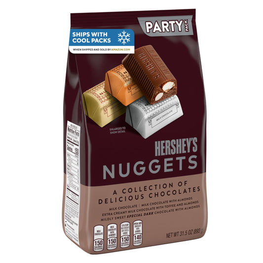 HERSHEY'S NUGGETS Assorted Chocolate Candy Party Pack - Premium Halloween Bulk Candy 31.5oz