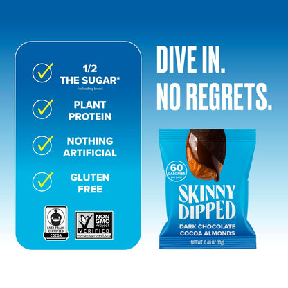 Viral SkinnyDipped Variety Pack - Low Sugar Almonds (25 Mini Bags, 11.5oz)