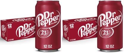 Dr Pepper Soda, 12 fl oz cans, 12 pack