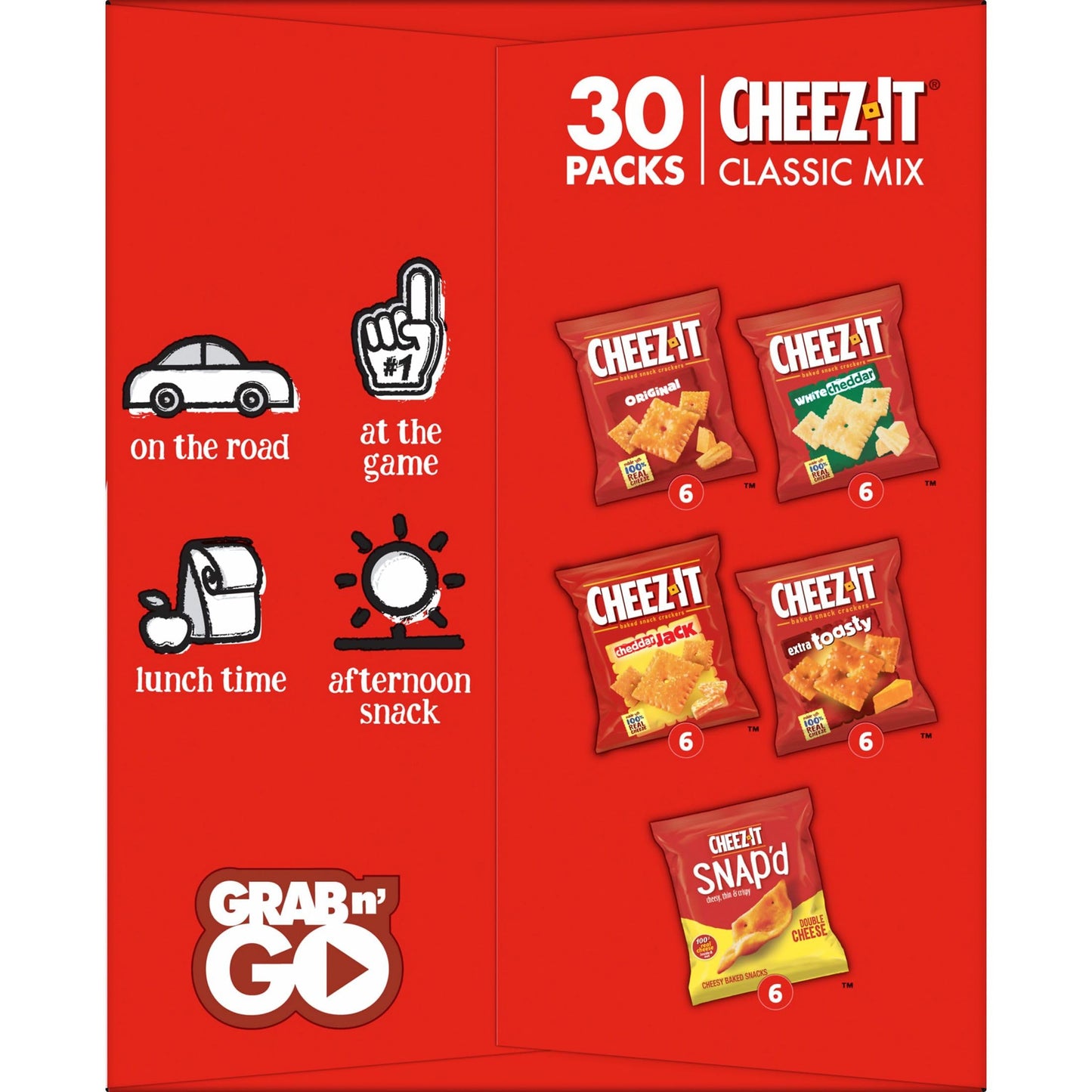 Cheez-It Cheese Crackers, Baked Snack Crackers, Lunch Snacks, Variety Pack, 12.1oz Box (12 Packs)