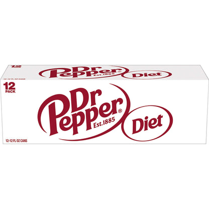 Dr Pepper Soda, 12 fl oz cans, 12 pack