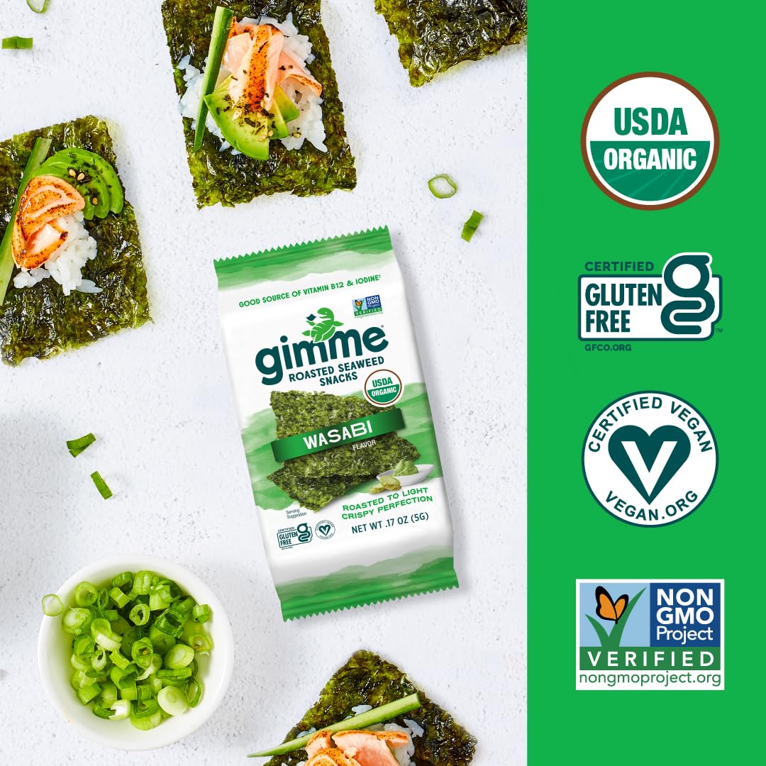 Viral gimMe Organic Roasted Seaweed Snacks - TikTok Famous Healthy Snack