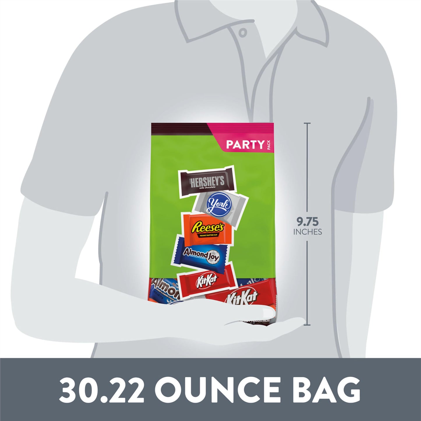 HERSHEY'S Assorted Chocolate Halloween Candy Party Pack - 30.22 oz Bulk Snack Size