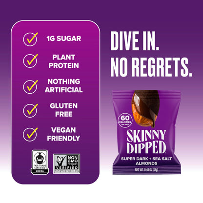 Viral SkinnyDipped Variety Pack - Low Sugar Almonds (25 Mini Bags, 11.5oz)