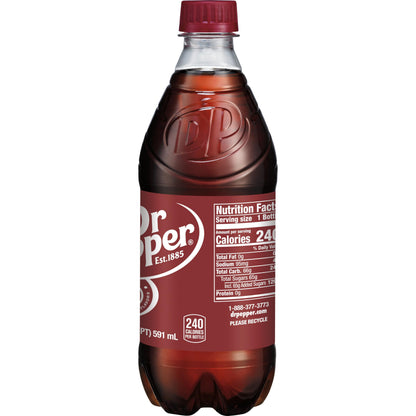 Dr Pepper 16.9 fl oz Bottles, 6 Pack - Original Flavor Soda