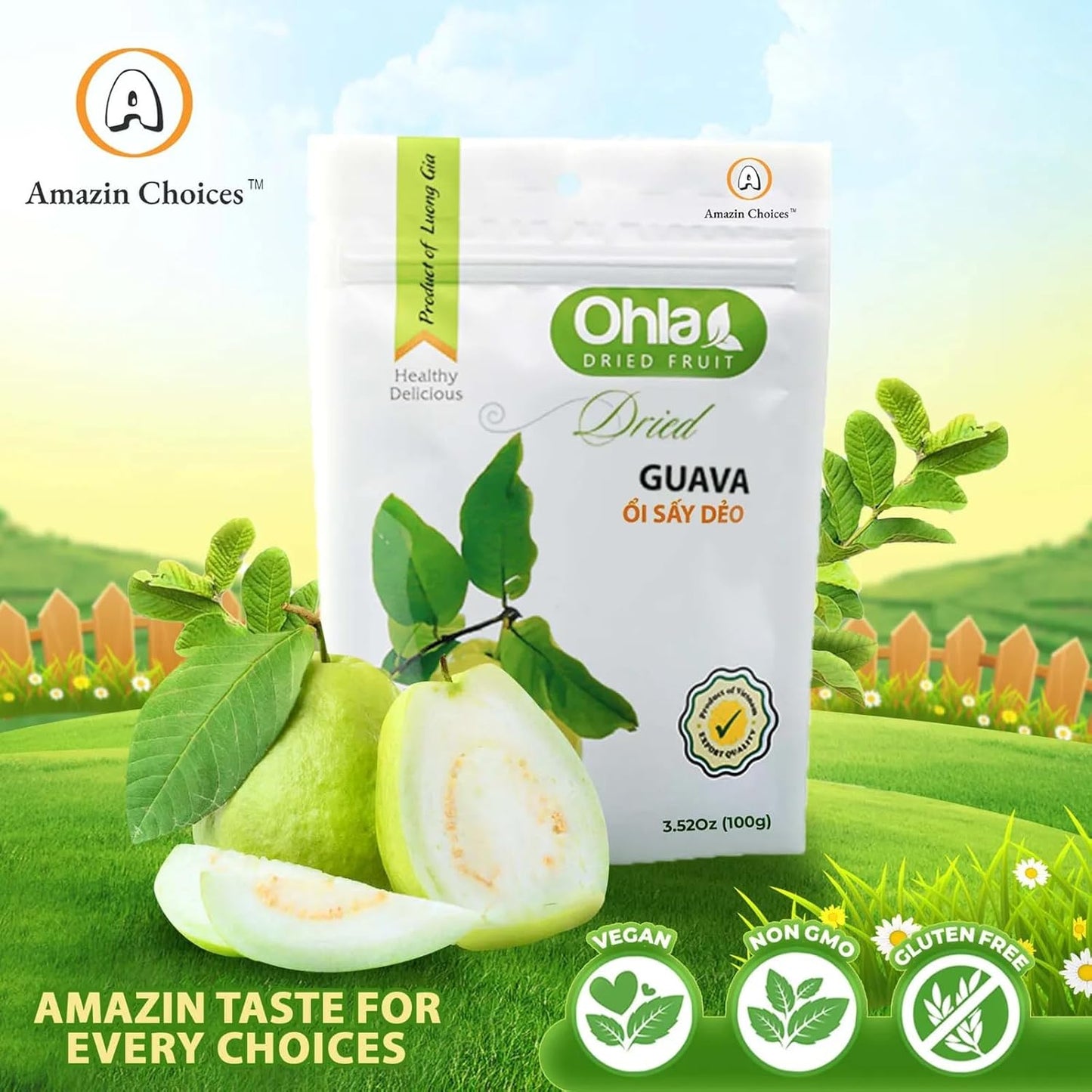 Organic Amazin Choices Dried Guava, 3.52 oz.