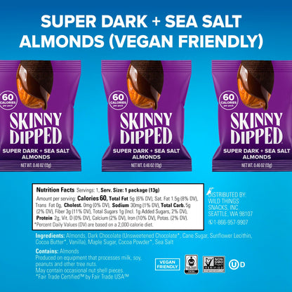 Viral SkinnyDipped Variety Pack - Low Sugar Almonds (25 Mini Bags, 11.5oz)