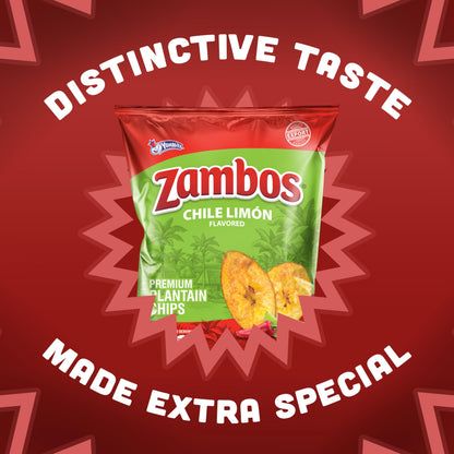 Viral TikTok Zambos Plantain Chips - Chile Limón, Original & Salsa Verde | Premium Central American Snack (5.29 oz)