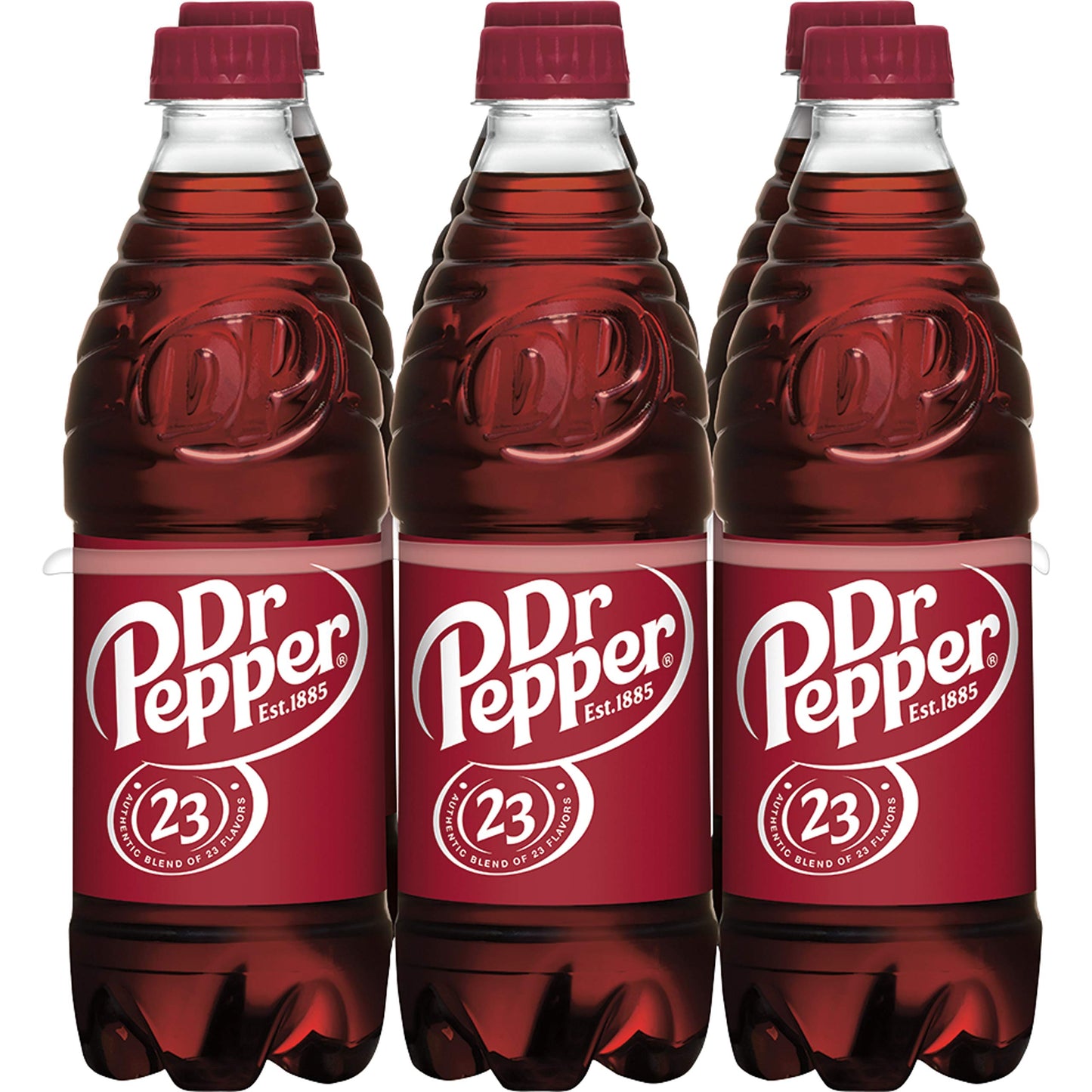 Dr Pepper 16.9 fl oz Bottles, 6 Pack - Original Flavor Soda