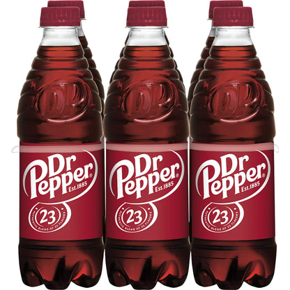 Dr Pepper 16.9 fl oz Bottles, 6 Pack - Original Flavor Soda