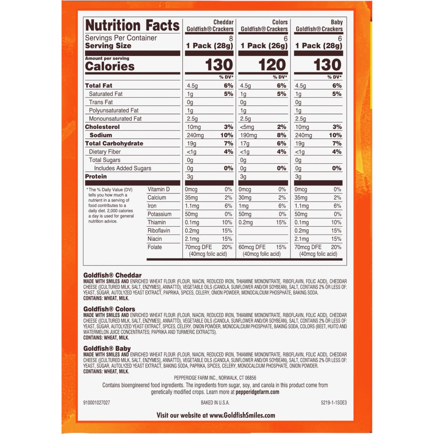 Classic Delight Goldfish Crackers Big Smiles Variety Pack - Cheddar, Colors & Pretzels | 30 Count