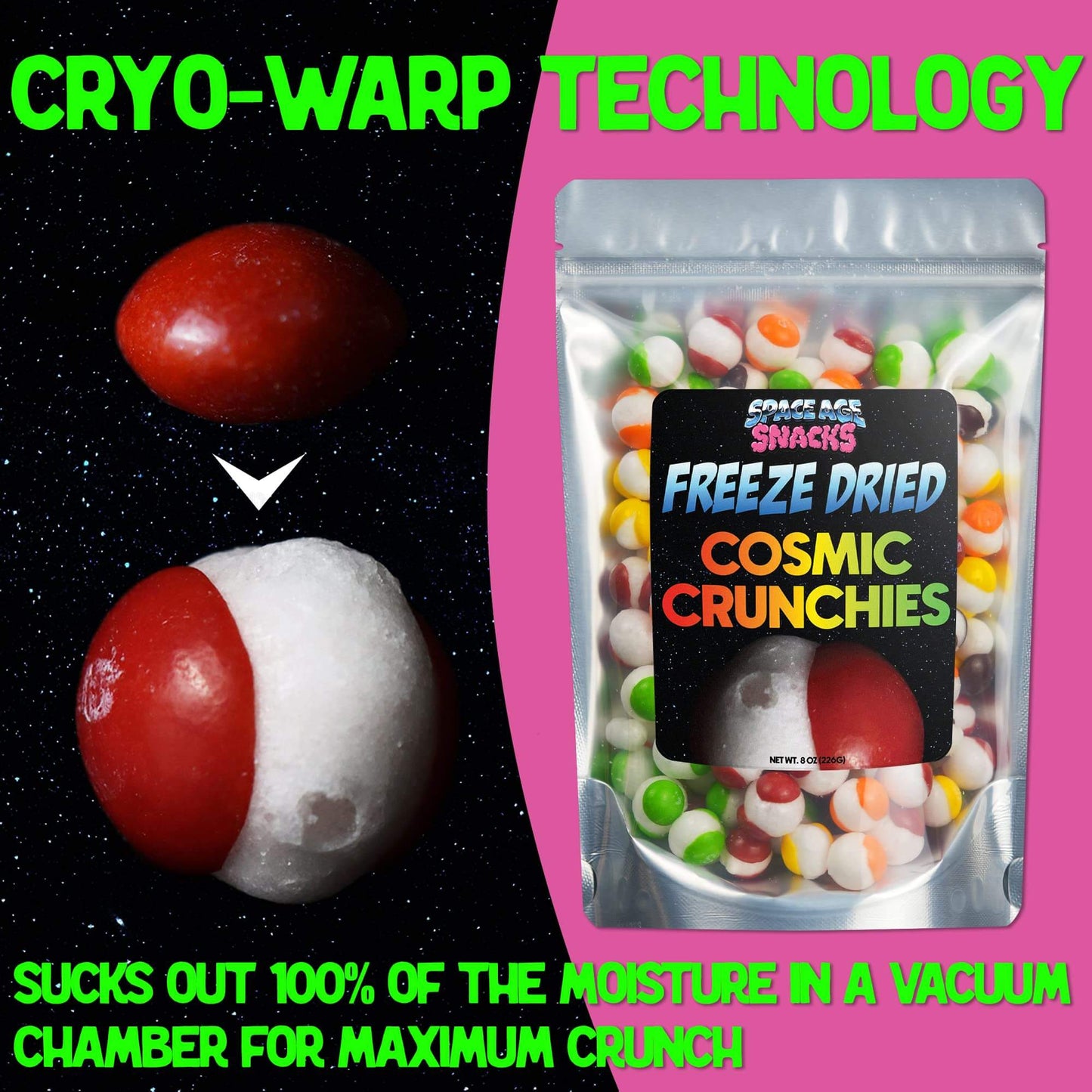 Cosmic Crunchies Freeze-Dried Candy - Viral TikTok Crunchy Snack (4 oz)